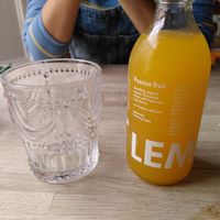 Passion fruit flavour Lemon-aid at The Cornish Vegan in Truro