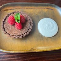 Chocolate tart  at The Cornish Vegan in Truro