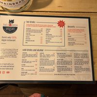 Menu in August 2022  at The Cornish Vegan in Truro