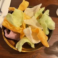 prawn-style crackers  at The Cornish Vegan in Truro