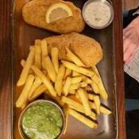 f*sh & chips  at The Cornish Vegan in Truro