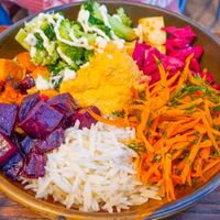 Super colourful Lunch Bowl at The Cornish Vegan at The Cornish Vegan in Truro
