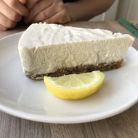 Raw lemon Cake sooo good and not to sweet. The whip was nice also. at The Cornish Vegan in Truro