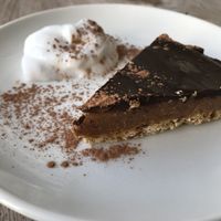 Raw peanut chocolate cake slice. Really awesome. Great taste and not too sweet. at The Cornish Vegan in Truro