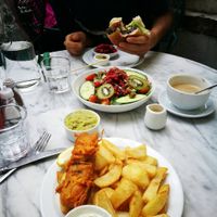 Banana blossom and chips at The Cornish Vegan in Truro