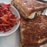 The Rueben sandwich. Seitan, cheese and saurekraut at The Cornish Vegan in Truro