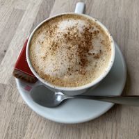 Oat cappuccino  at The Cornish Vegan in Truro