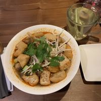 Hot & spicy tofu pho & lemongrass tea (vegan & gf)  at Pho in Brighton