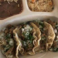 Tacos. Rice and beans were great! 🔥  at El Palote Panaderia in Dallas