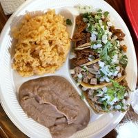 Taco plate half fajita/carne guisada  at El Palote Panaderia in Dallas