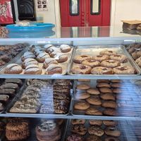 Pastry case at El Palote Panaderia in Dallas