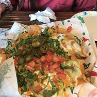 Nachos, we got our “meat” on the side  at El Palote Panaderia in Dallas