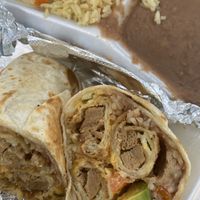 burrito with flautas 😍 at El Palote Panaderia in Dallas