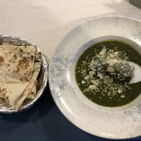 Kofta palak with vegan garlic naan  at Masala Citi in Kaunas