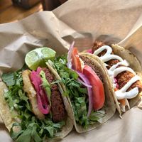 Vegan tacos at Mango y Chile in Bacalar