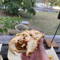 Hot Dog (super delicious)  at Mango y Chile in Bacalar