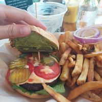 Classic burger at Mango y Chile in Bacalar