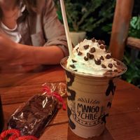 Chocolate milkshake & brownie at Mango y Chile in Bacalar