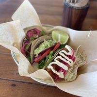Assorted tacos. Really good!  at Mango y Chile in Bacalar
