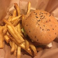 burger & fries at Mango y Chile in Bacalar