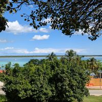 View from the balcony at Mango y Chile in Bacalar