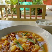 Heavenly Tagine with rice (5.000 FCFA) at Loving Hut in Cotonou