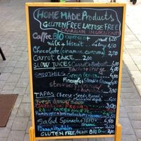 Delicious Homemade foods and drinks - menu board at Veg Art Natural Food in La Palma