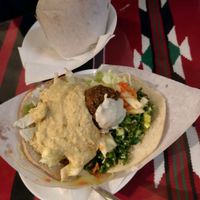 Vegan falafel sandwich with extra hummus at El Waleed at El Waleed in Rostock
