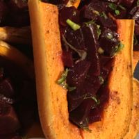 beets stuffed in sweet potato at Ilan the Caterer in Amirim