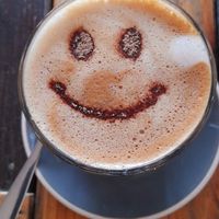 Coffee with attitude 🙂 at Nagev in Evandale