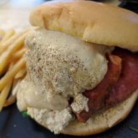 Breakfast burger at Nagev in Evandale