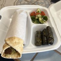 Falafel, fatoosh, and veggie grape leaves  at Tiger Bakery in Toledo