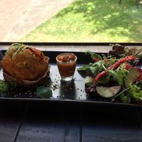 pie and salad at Mr Black Juicery in Berwick