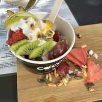 Soft serve and granola and fruit   at Mr Black Juicery in Berwick
