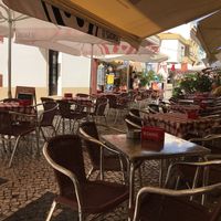 Outside seating  at Ateliê 47 in Silves