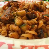 Vegetarian pasta  at Ateliê 47 in Silves