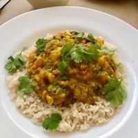 Lentil stew & rice  at Ateliê 47 in Silves