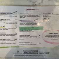 The all day menu at Paradise Plantbased in North West London