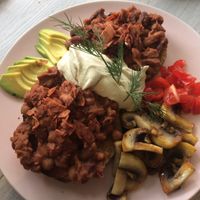 bagel and beans at Paradise Plantbased in North West London
