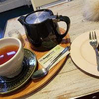 Earl grey (loose with soya milk and a truffle) at Paradise Plantbased in North West London