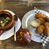 Wings and French onion soup at Grow Your Roots Cafe in Ottawa