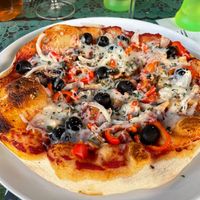 Vegan pizza at Pizzeria Pasta Da Nando in Perpignan