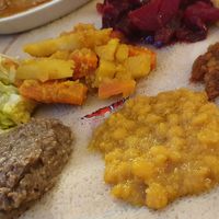 Part of the veggie assortment at Menelik in Paris