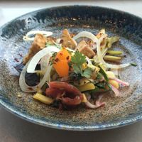 roasted eggplant and fennel salad at EVO Restaurant and Bar in Portland