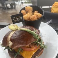 The Herbivore Vegan Burger— this is a yummy and super filling burger!   at 49th State Brewing Co in Anchorage