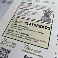 Menu clearly marks vegan options 🫶  at 49th State Brewing Co in Anchorage