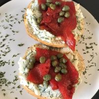 Smoked "Salmón" Bagel  at De Aca in San Jose
