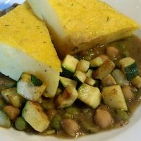 Polenta+Chickpea Stew Main course at VeganFresh Hotel & Restaurant in Medvode