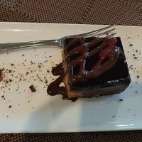 Raspberry chocolate cake at VeganFresh Hotel & Restaurant in Medvode