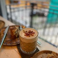 Rose latte at Ohms Cafe & Bar in Hong Kong Island